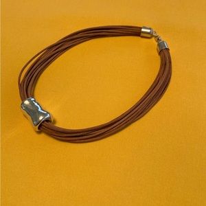 Silpada Multi Leather Strand Sterling Silver Necklace N0905 Vintage